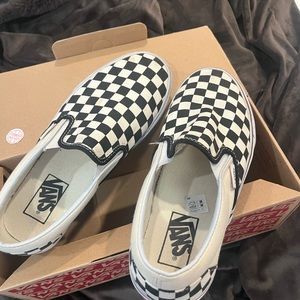 Checkered slip on Vans